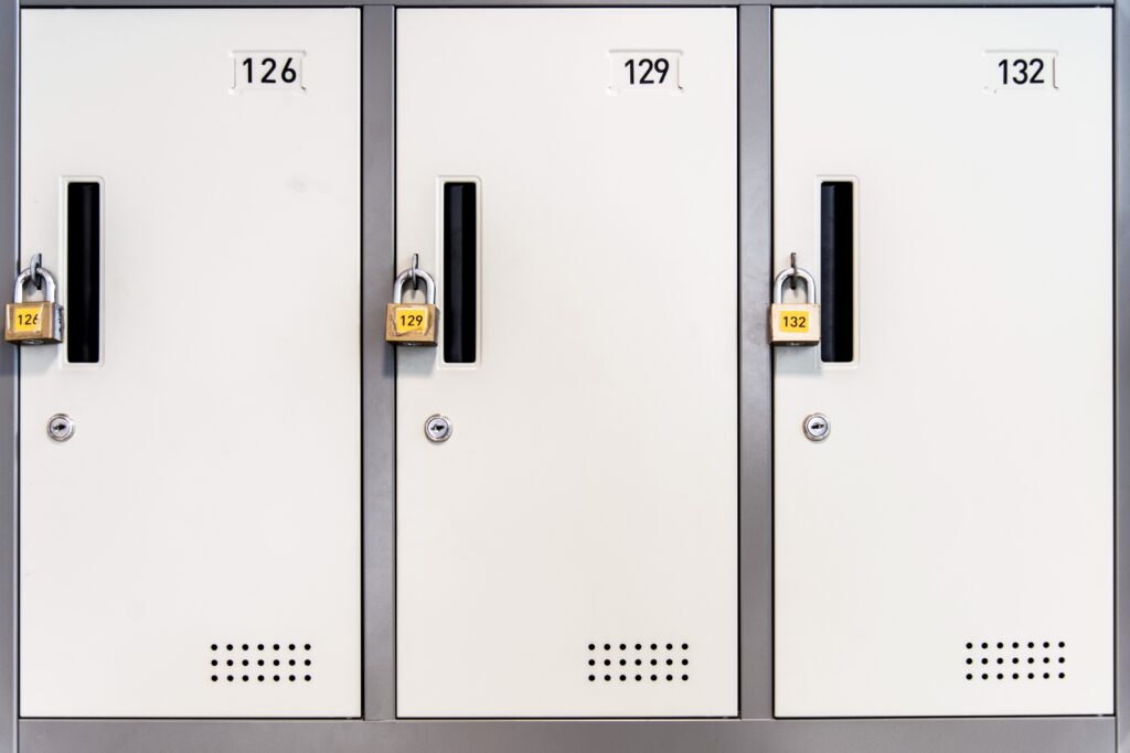 Secure locker storage at the embassy location